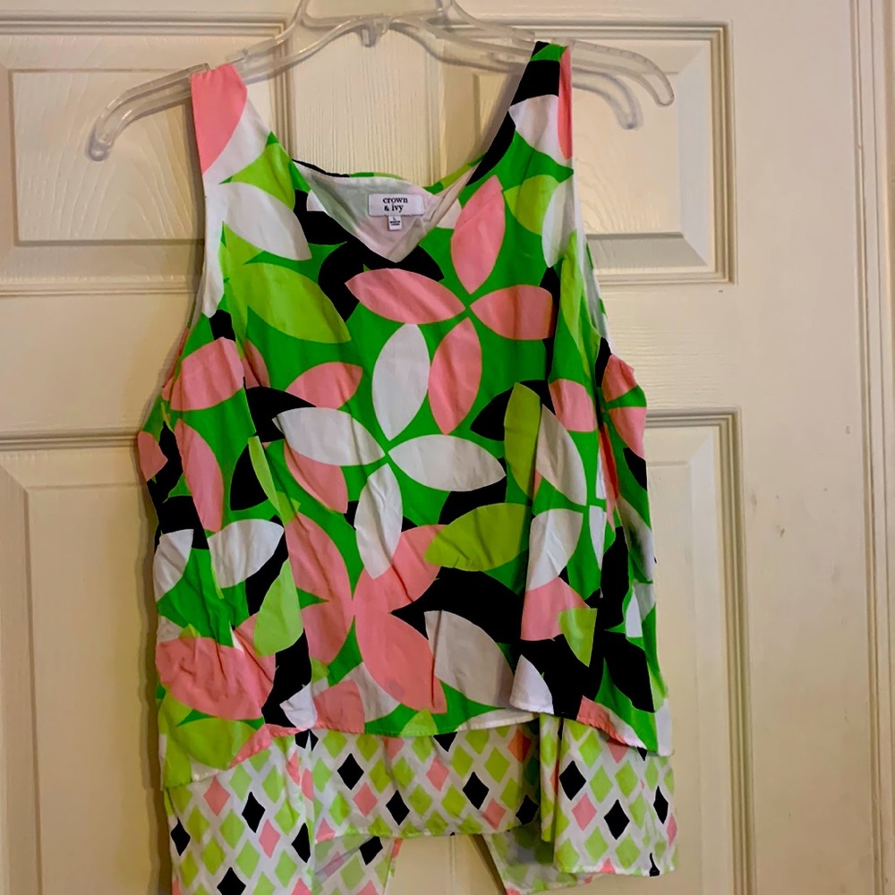 Printed size large crown and ivy blouse
